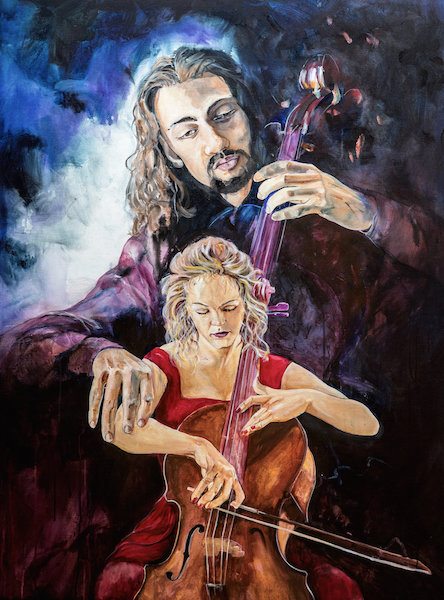 Royal Symphony represents Jesus playing through us, His instruments, Jesus playing his instrument painting