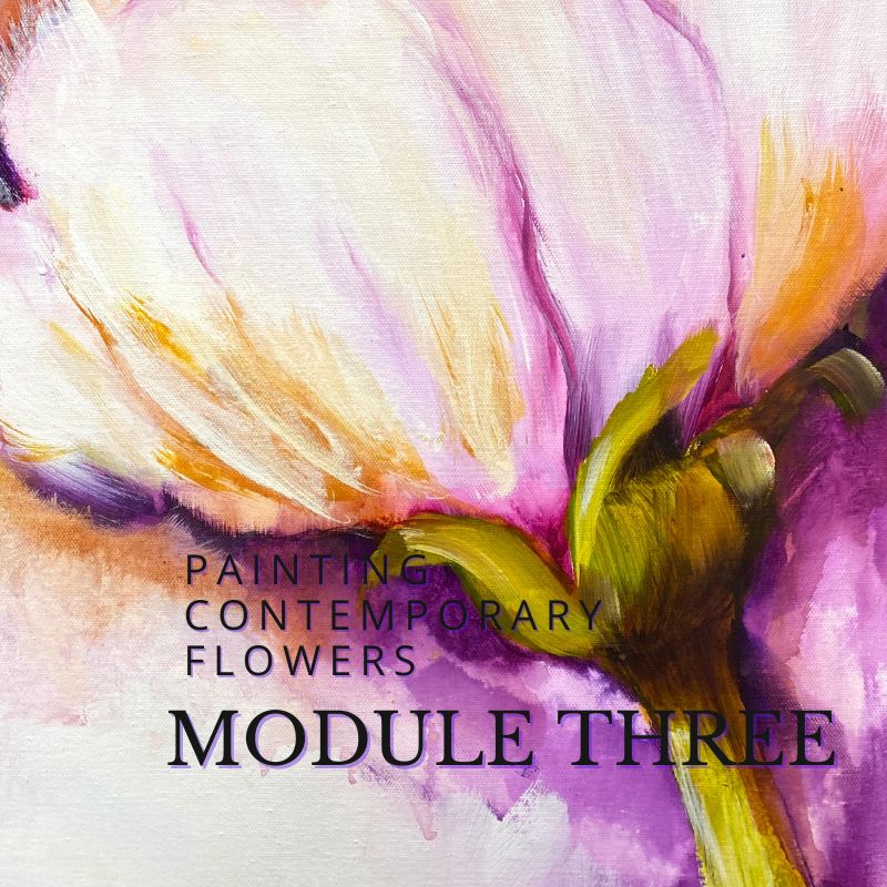 module three painting contemporary flowers