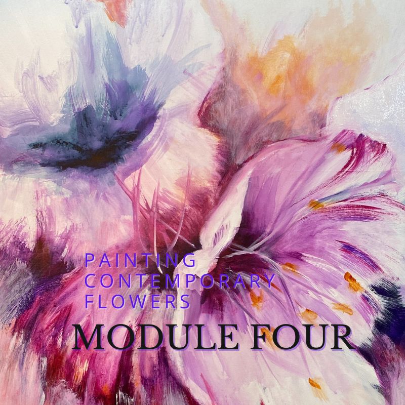 module four painting contemporary flowers