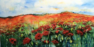 Field of Poppies, field of poppies painting