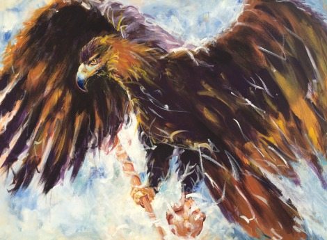 Carrier of Authority, eagle in flight, sceptre, eagle painting