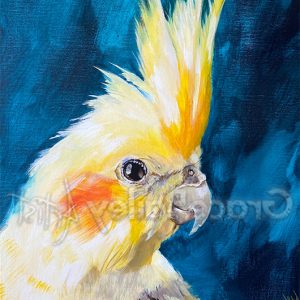 cockatiel, bird, cockatiel bird painting