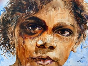 indigenous boy, deeply loved, portrait painting