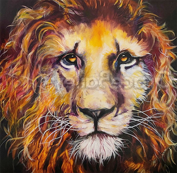 hope, lion, king of the jungle, lion of Judah, lion painting