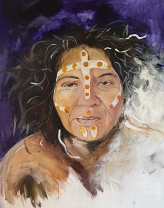 Indigenous woman, aboriginal, painted face,