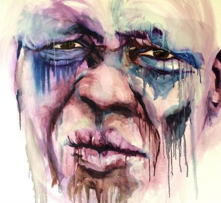 refugee, pain, emotional expression painting