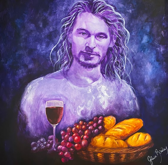 Remember Me, Jesus with communion painting, by grace bailey artist
