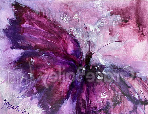 take-off version 2, violet butterfly, butterfly, butterfly painting