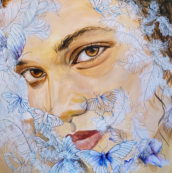 Touch of Heaven, prophetic painting by grace bailey artist