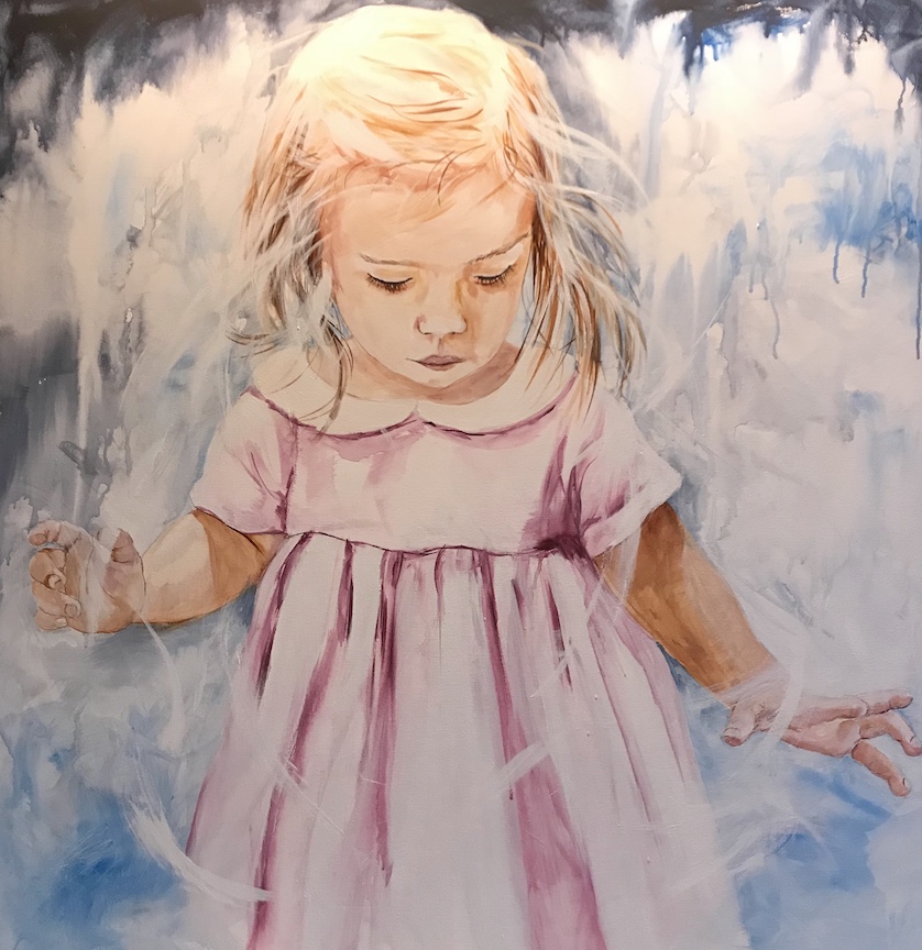 signs and wonders, baby girl painting, portrait art painting, portrait painting