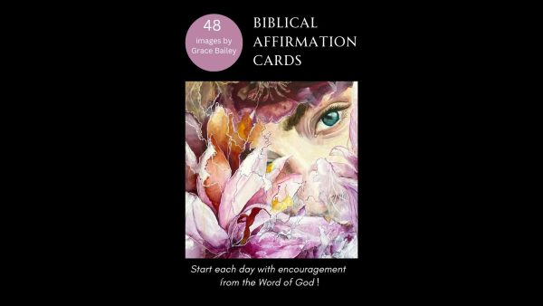 box lid, 48 biblical affirmation cards in boxed set