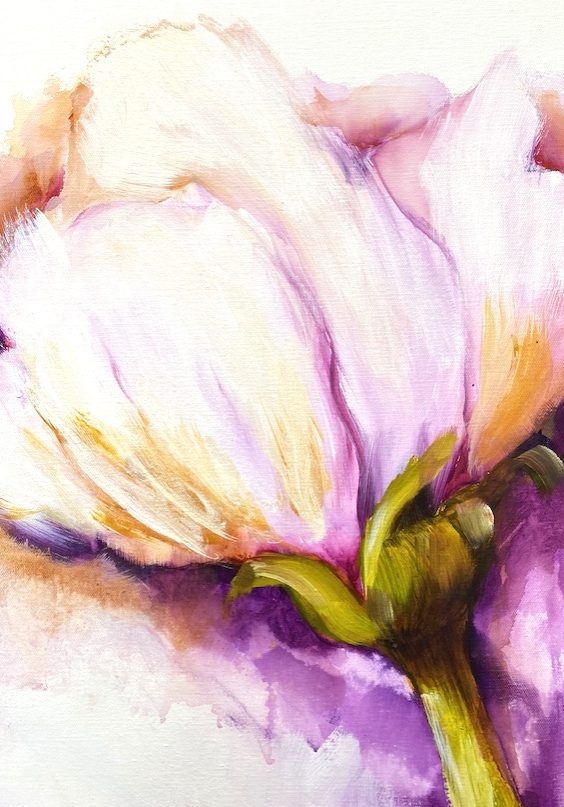 flower bud, painting contemporary flowers