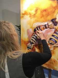 painting bees, live painting