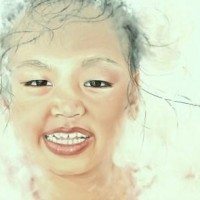 child smiling, portrait painting, happiness