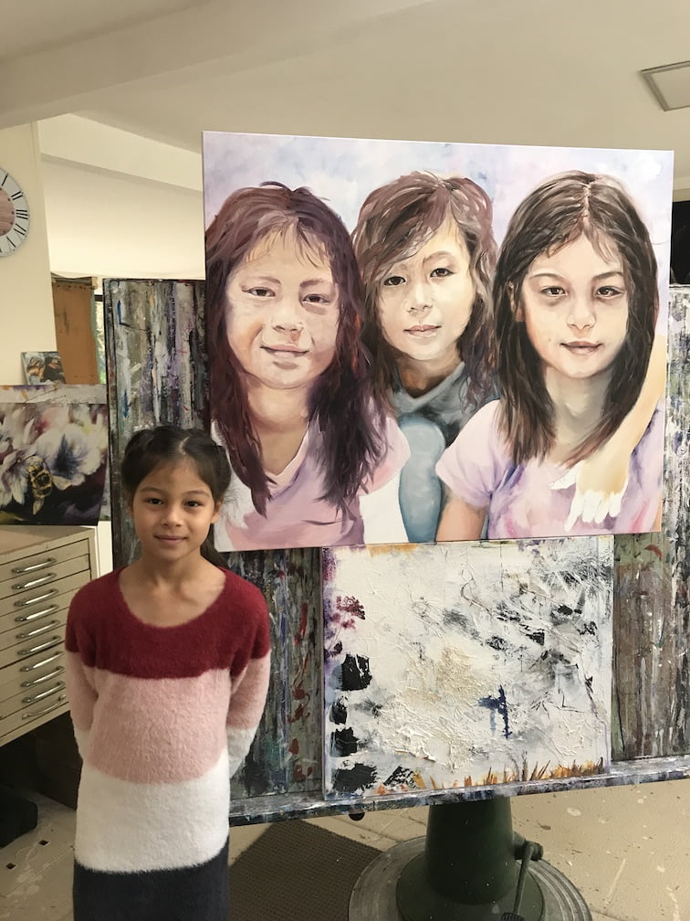 girl children portrait painting 4