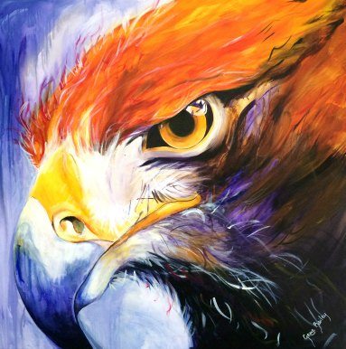 Intensity, eagle painting, Grace Bailey Painting