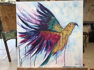colorful bird painting, colorful, bird