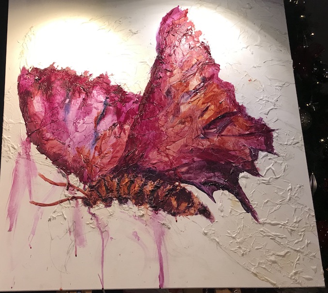 butterfly, pink butterfly painting
